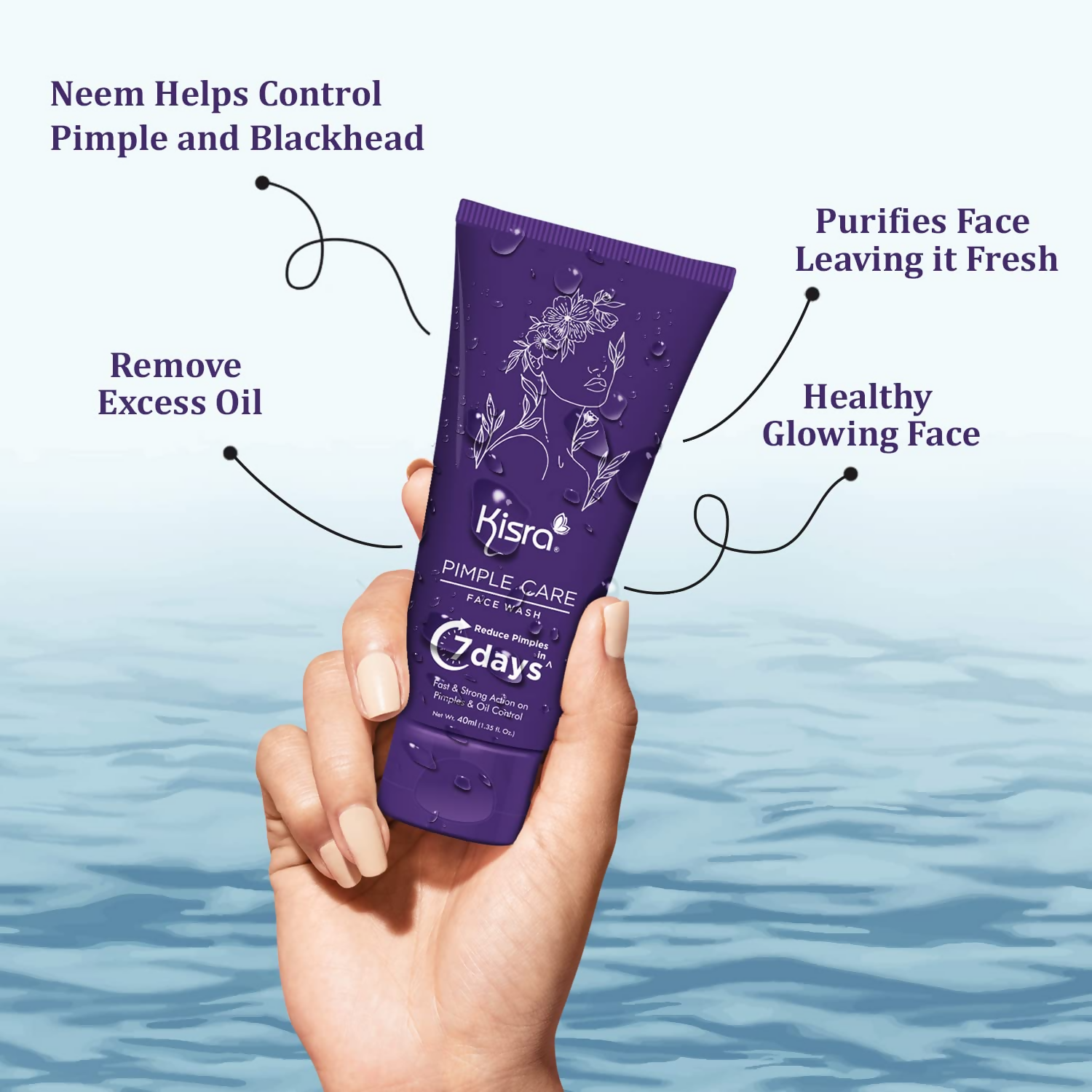 Kisra Pimple Care Face Wash with Tea Tree & Neem - Distacart