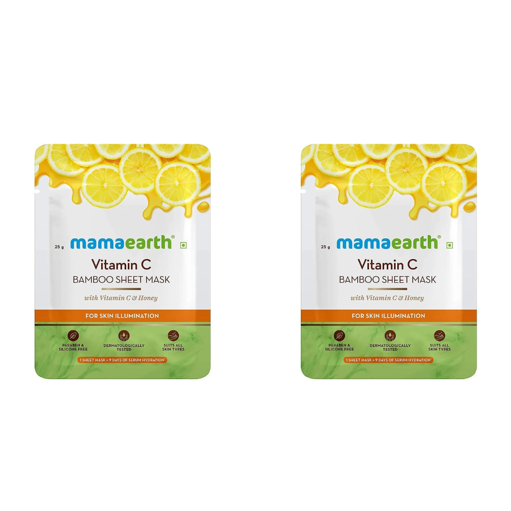 Mamaearth Vitamin C Bamboo Sheet Mask For Skin Illumination - Distacart
