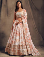 Thumbnail for Lehenga Mart Designer Bollywood Style Wedding Wear Lehenga Choli - White