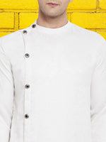 Thumbnail for Even Apparels Men's Asymetrical White Sherwani Kurta - Distacart