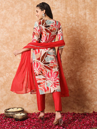 Thumbnail for Lyush Women's Rayon Embroidery Straight Kurta with Pant And Dupatta Sets - MultiColour
