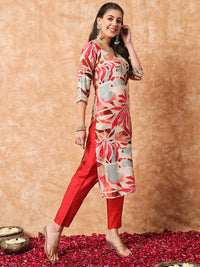 Thumbnail for Lyush Women's Rayon Embroidery Straight Kurta with Pant And Dupatta Sets - MultiColour