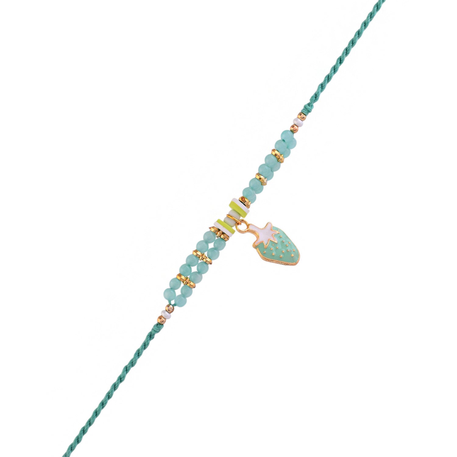 trueBrowns X Voylla Turquoise Beads Kid's Fruit Motif Rakhi For Kids - Distacart