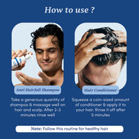 Thumbnail for Man Matters Anti Hair Fall Shampoo and Conditioner Combo - Helps in Deep Nourishment and Frizz Free Hair, Sulphate & Paraben Free