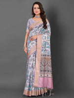 Thumbnail for NOZ2TOZ Women's Manipuri Silk Off White Printed Designer Saree With Blouse Piece - Distacart