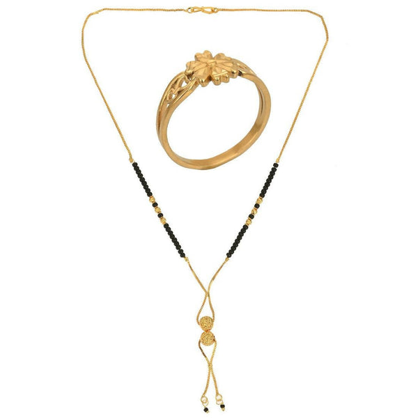 AanyaCentric Gold-plated Mangalsutra & Ring Set - Distacart