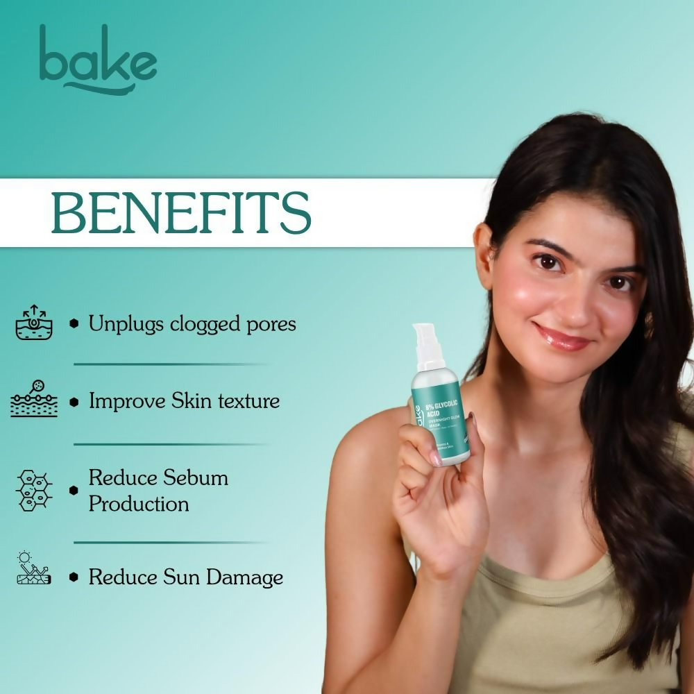 Bake 8% Glycolic Acid Overnight Glow Mask Serum - Distacart