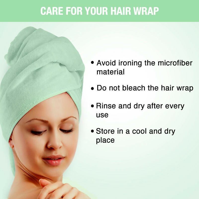 Nykaa Naturals Microfiber Hair Wrap for Frizz Free & Shiny Hair - Green - Distacart