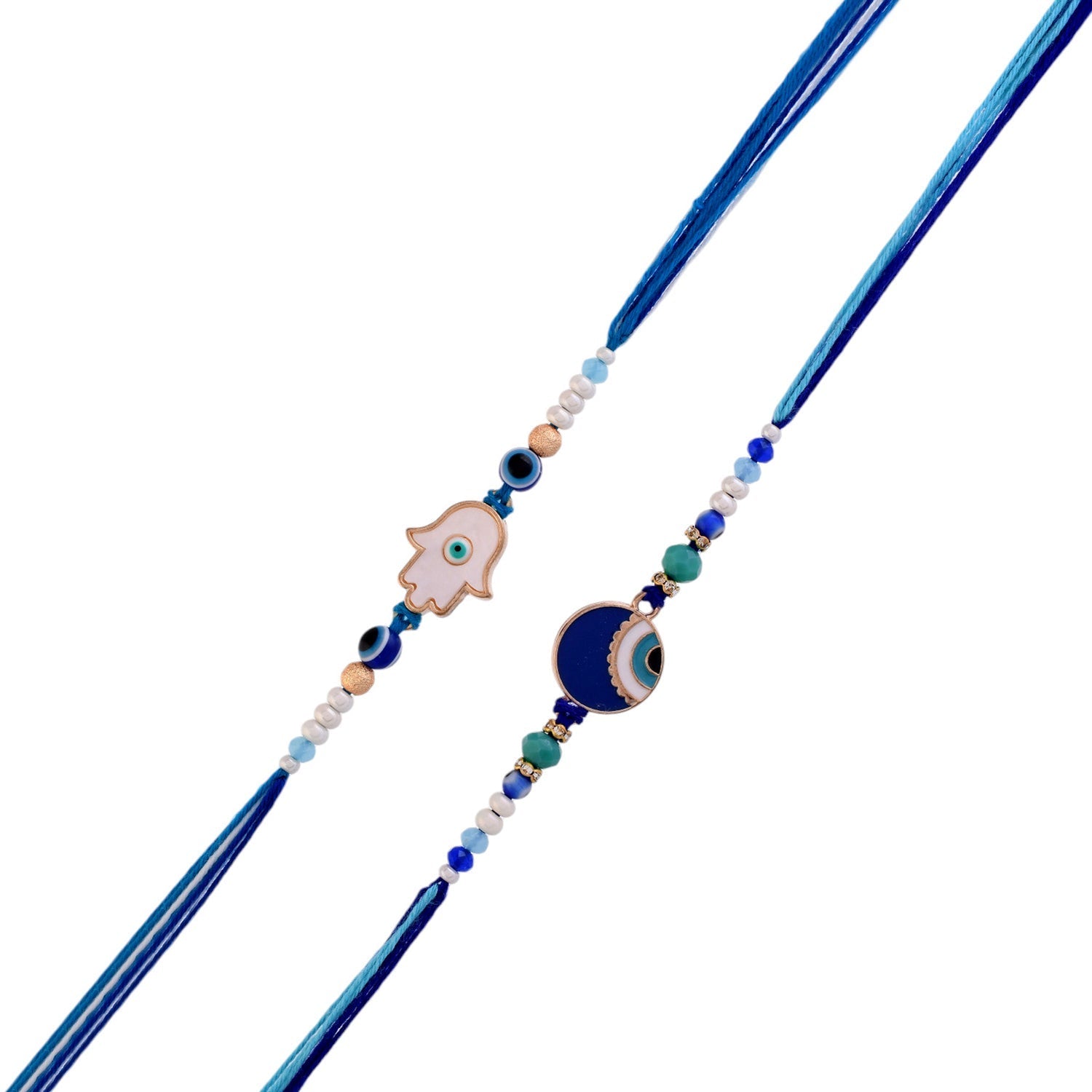 trueBrowns X Voylla Pack Of 2 Evil Eye Hamsa Charms Men's Rakhis - Distacart