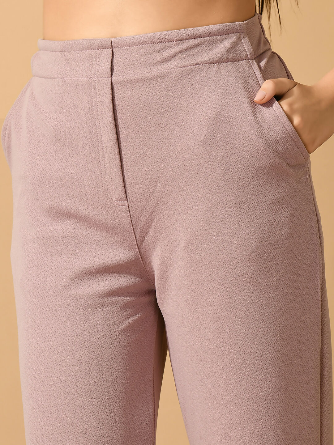 Myshka Women's Lavender Straight Fit Party Trouser - Distacart