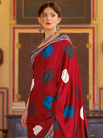 Thumbnail for NOZ2TOZ Women's Crepe Red Printed Designer Saree With Blouse Piece - Distacart