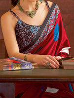 Thumbnail for NOZ2TOZ Women's Crepe Red Printed Designer Saree With Blouse Piece - Distacart