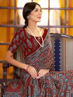 Thumbnail for NOZ2TOZ Women's Crepe Red Printed Designer Saree With Blouse Piece - Distacart