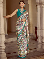 Thumbnail for NOZ2TOZ Women's Crepe Blue Printed Designer Saree With Blouse Piece - Distacart