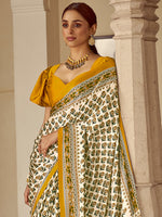 Thumbnail for NOZ2TOZ Women's Crepe Mustard Printed Designer Saree With Blouse Piece - Distacart