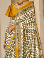 Thumbnail for NOZ2TOZ Women's Crepe Mustard Printed Designer Saree With Blouse Piece - Distacart