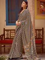 Thumbnail for NOZ2TOZ Women's Crepe Black Printed Designer Saree With Blouse Piece - Distacart
