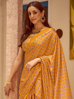 Thumbnail for NOZ2TOZ Women's Crepe Mustard Printed Designer Saree With Blouse Piece - Distacart