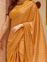 Thumbnail for NOZ2TOZ Women's Crepe Mustard Printed Designer Saree With Blouse Piece - Distacart