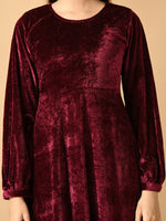 Thumbnail for Myshka Women's Violet Fit and Flare Party Dress - Distacart