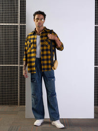 Thumbnail for Lyush Men Blue Multi Pocket Baggy Jeans