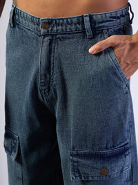 Thumbnail for Lyush Men Blue Multi Pocket Baggy Jeans
