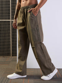Thumbnail for Lyush Men Khaki Front Detail Baggy Cargo Jeans