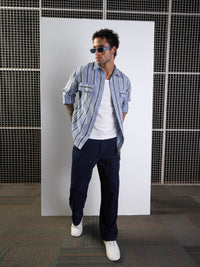 Thumbnail for Lyush Men Navy Blue Relax Fit Carpenter Jeans