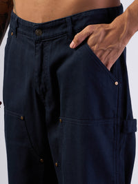 Thumbnail for Lyush Men Navy Blue Relax Fit Carpenter Jeans