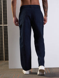 Thumbnail for Lyush Men Navy Blue Relax Fit Carpenter Jeans