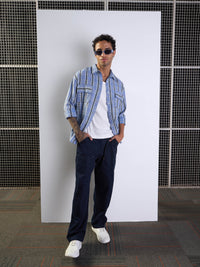 Thumbnail for Lyush Men Navy Blue Relax Fit Carpenter Jeans