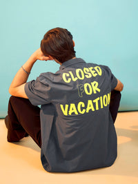 Thumbnail for Lyush Men Grey Closed For Vacation Oversize Shirt