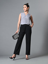 Thumbnail for Myshka Women's Keyhole Neck Sleeveless Top in Grey Color