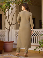 Thumbnail for Teeya Creation Deep Stone Color Rayon Embroidery Work Fully Stitched Kurti Set - Distacart