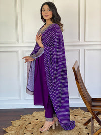 Thumbnail for Lyush Women's Wine Viscose Embroidery Flared Kurta Pant With Dupatta