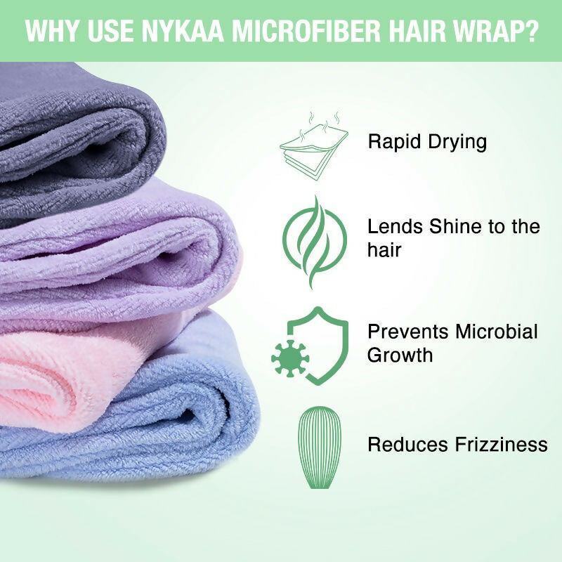Nykaa Naturals Microfiber Hair Wrap for Frizz Free & Shiny Hair - Green - Distacart