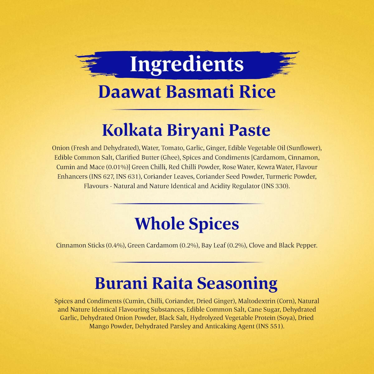 Daawat Biryani Kit Kolkata - Authentic Recipe - Distacart