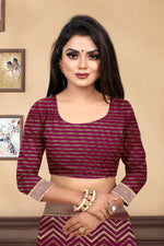 Thumbnail for Vedant Vastram Litchi Silk Designer Banarasi Saree - Maroon - Distacart
