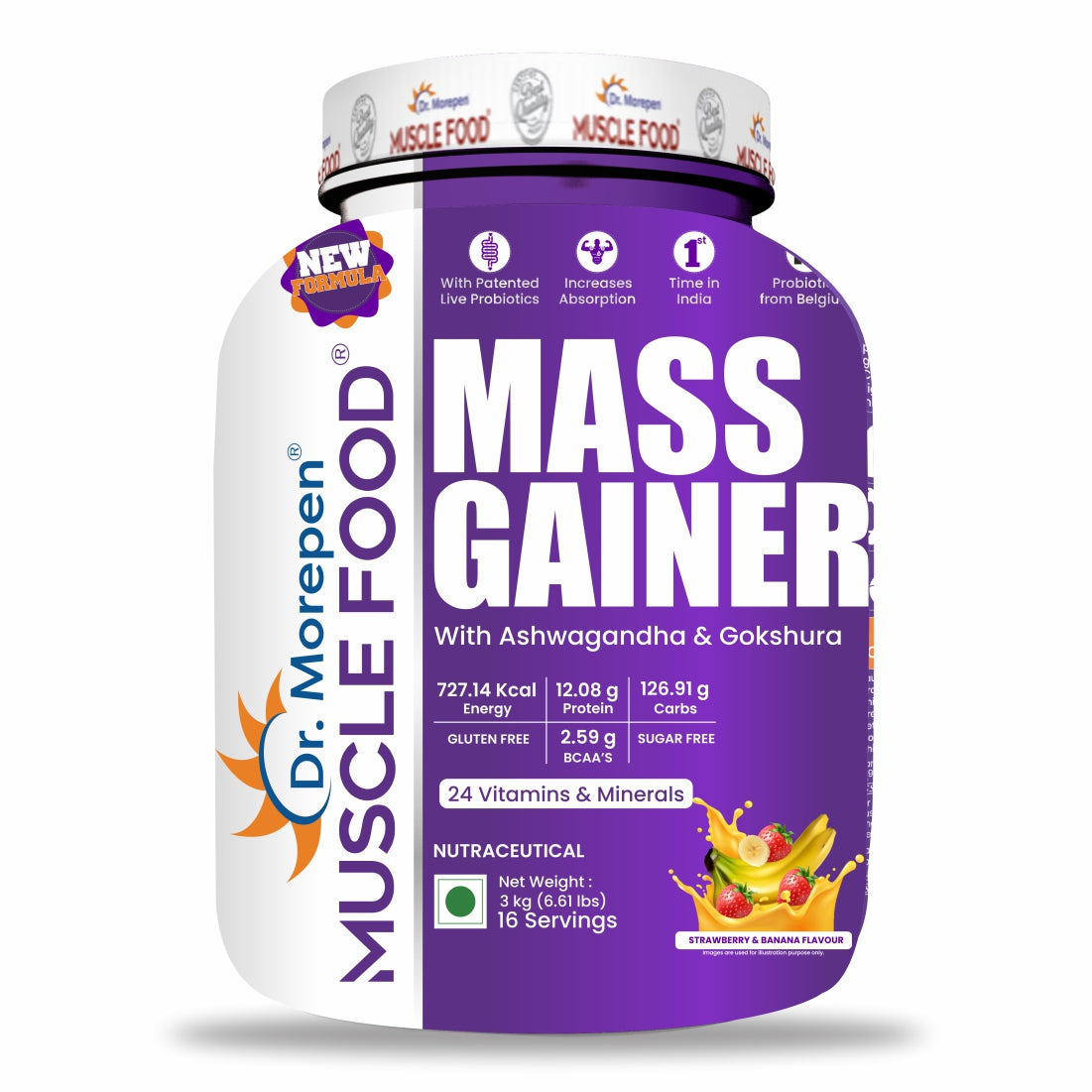 Dr. Morepen Mass Gainer Banana Strawberry