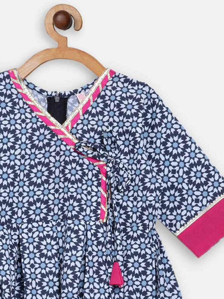 Ahalyaa Multi Crepe Printed Kids Kurta Sharara Set With Dupatta For Girls - Distacart