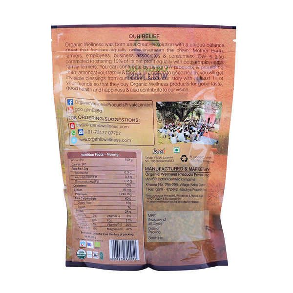 Organic Wellness Moong Dal Split - Distacart