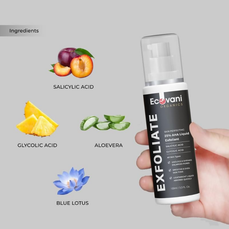 Ecovani Organics 25% AHA Liquid Salicylic Acid Exfoliant - Distacart