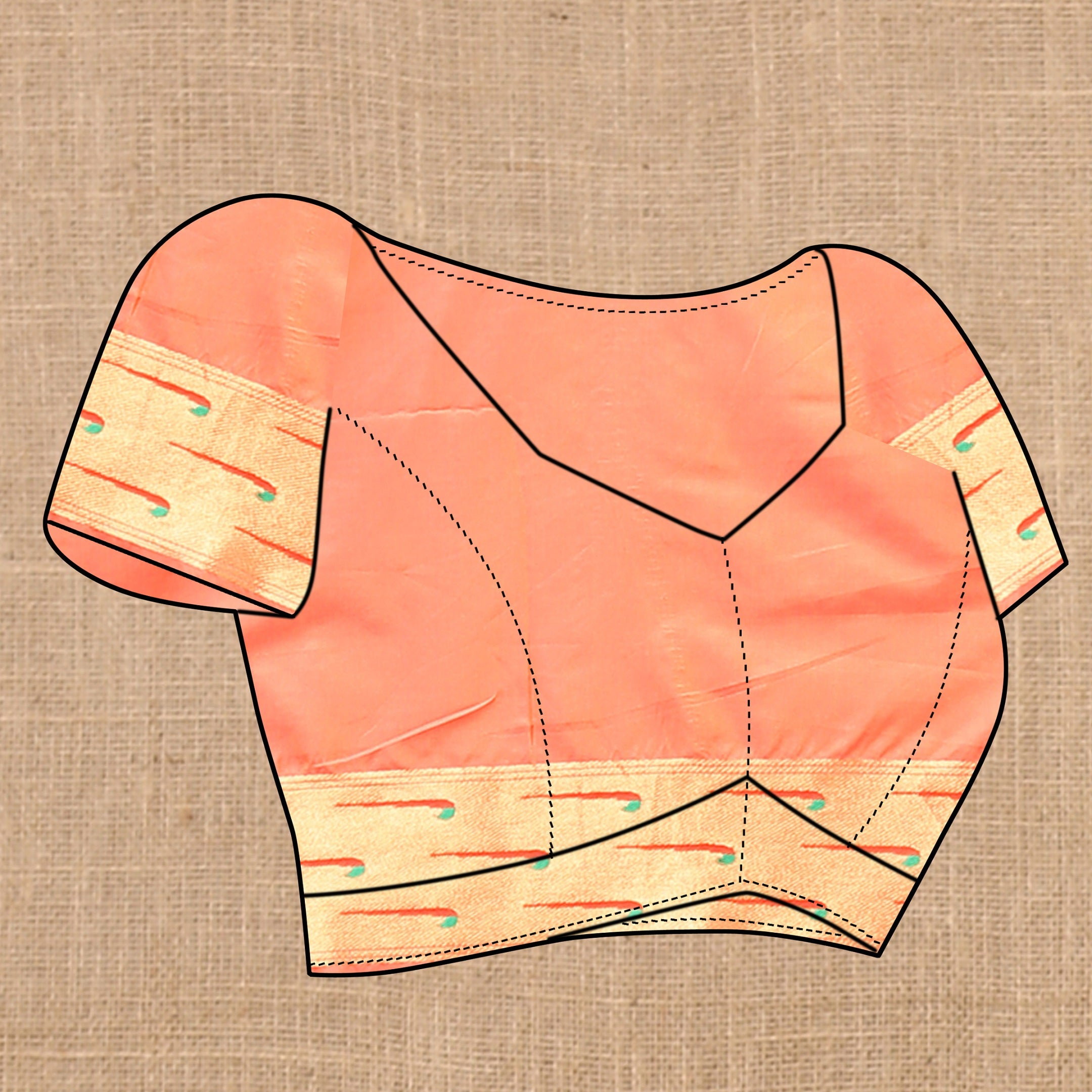 Vedant Vastram Peach Color Paithani Silk Saree - Peach - Distacart