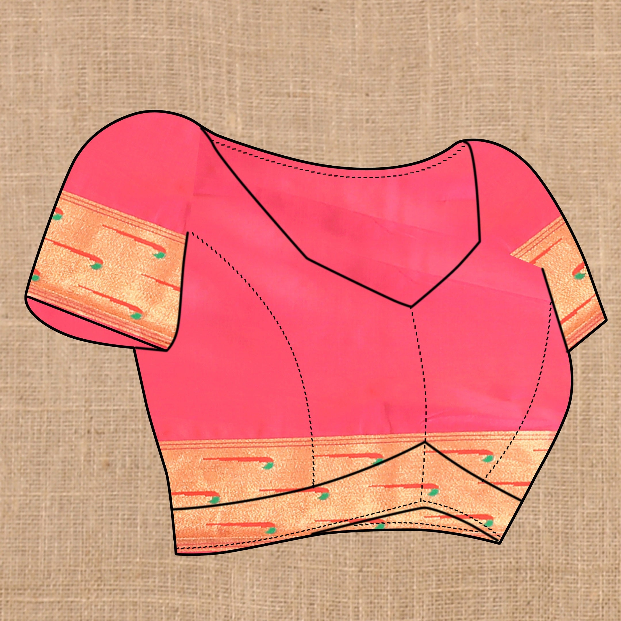 Vedant Vastram Tomato Color Paithani Silk Saree - Tomato - Distacart