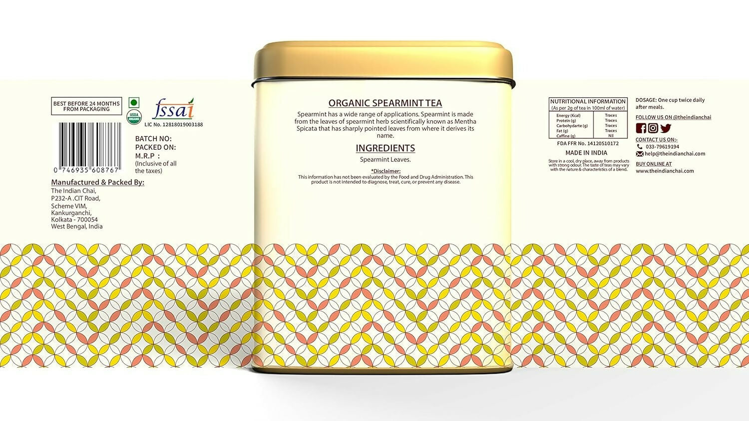 The Indian Chai – Organic Spearmint Tea 30 Pyramid Tea Bags - Distacart