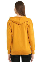 Thumbnail for PAVONINE Mustard Color Casual Winter Wear Hoodie Sweatshirt For Girls - Distacart