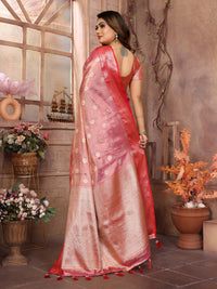 Thumbnail for Vedant Vastram Tissue Silk Kanjeevaram Silk Saree - Pink