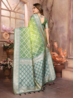 Thumbnail for Vedant Vastram Soft Litchi Silk Kanjeevaram Silk Saree - Parrot - Distacart