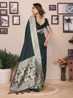 Thumbnail for Vedant Vastram Soft Litchi Silk Banarasi Silk Saree - Green - Distacart