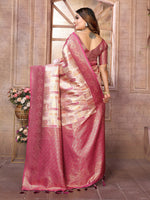 Thumbnail for Vedant Vastram Soft Litchi Silk Kanjeevaram Silk Saree - Beige - Distacart